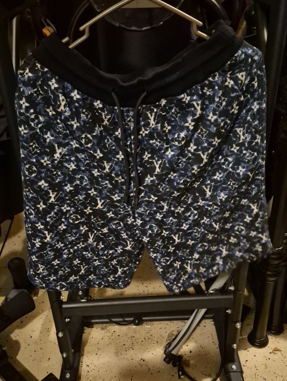 Blue Patterned Women's Drawstring Shorts